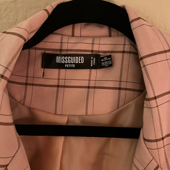 Petite Pink Co Ord Check Oversized Blazer and Trousers Set 💕 D24 - Picture 7 of 9